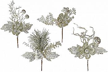 Декоративний букет 18 см, шампань гліттер, 901-048 Декоративний букет 18 см, шампань гліттер, 901-048