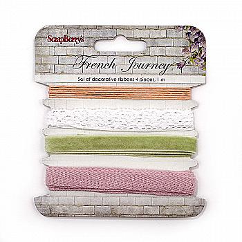Набір декоративних стрічок Французьке подорож, 4шт по 1м