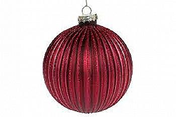 Куля ялинкова 10 см, з глітером, бордо, NY15-950