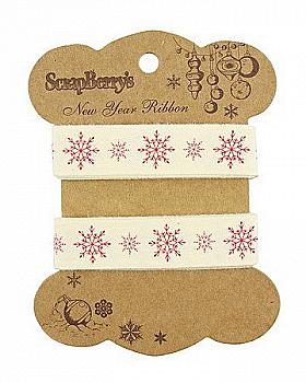 Стрічка принтована Сніжинки, 15мм, 2м, SCB390422