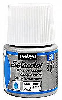 Фарба для світлих тканин Setacolor 45 мл непрозора блискуча, срібна, 295-060 Pebeo Фарба для світлих тканин Setacolor 45 мл непрозора блискуча, срібна, 295-060 Pebeo