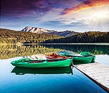 Набір з алмазною мозаїкою "Зелені човни", без підрамника 30*40см, H8052 Набір з алмазною мозаїкою "Зелені човни", без підрамника 30*40см, H8052