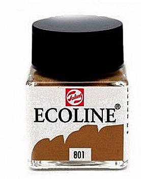 Краска акварельная жидкая Ecoline, (801), Золото, 30 мл, Royal Talens Краска акварельная жидкая Ecoline, (801), Золото, 30 мл, Royal Talens