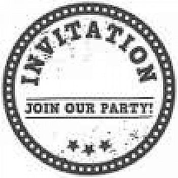 Штамп деревянный d=3,5 см "Invitation Join our party!", WE2008 ТМ "Woodies" Штамп деревянный d=3,5 см "Invitation Join our party!", WE2008 ТМ "Woodies"