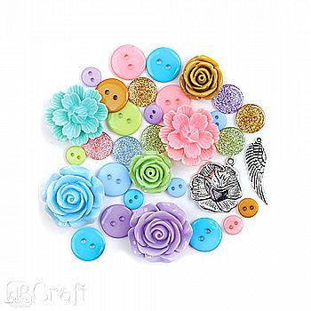 Декоративные аксессуары Charm&Deco 32 шт SO PASTEL, DPDC-001 DpCraft Декоративные аксессуары Charm&Deco 32 шт SO PASTEL, DPDC-001 DpCraft