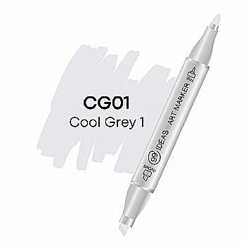 Маркер двухсторонний Cool Gray 1 - Холодный серый 1, CG01, 99IDEAS Маркер двухсторонний Cool Gray 1 - Холодный серый 1, CG01, 99IDEAS