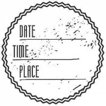 Штамп дерев`яний d=3,5 см "Date Time Place", WE2006 ТМ "Woodies"