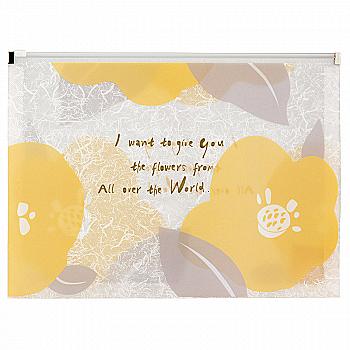 Папка на молнии А4+, zip-lock, Fleur, горчичная, 1497-12 Папка на молнии А4+, zip-lock, Fleur, горчичная, 1497-12