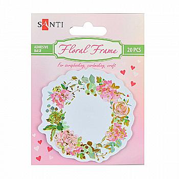 Набір паперових декорів фольгованих "Floral frame" 75 мм з клейовим шаром, 20 шт., 742546 Набір паперових декорів фольгованих "Floral frame" 75 мм з клейовим шаром, 20 шт., 742546
