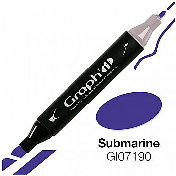 Маркер двухсторонний, Ультрамарин (7190), GI07190 Graph`it Маркер двухсторонний, Ультрамарин (7190), GI07190 Graph`it