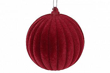 Куля ялинкова 8 см, бордо велюр, 113-523 Куля ялинкова 8 см, бордо велюр, 113-523