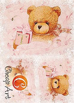 Карта декупажна А4 Подарунок для Тедді, 45 г/м², 01669