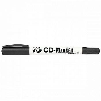 Маркер перманентний для CD Compass, 1-2 мм, двосторонній чорний SK-2283