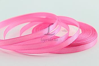 Лента атлас розовая 7 мм-23 м (05)