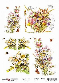 Карта декупажна "Польові квіти", А4, 21*29,7 Rosa Start