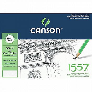 Склейка для графики А2 50 л. 120 г "1557", мелкое зерно, 204127410 Canson