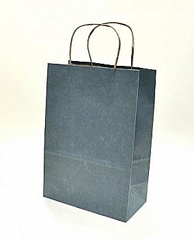 Крафт пакет с ручкой 29*12*20 см, серо-синий (5)