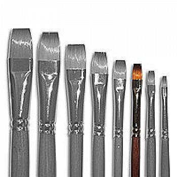 Пензлик "Живопис" 1112 Синтетика плоска № 06 довга ручка рудий ворс