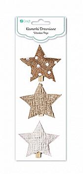 Дерев`яні прищіпки 3 шт. - Зірки, CEOZ-124 DpCraft Дерев`яні прищіпки 3 шт. - Зірки, CEOZ-124 DpCraft