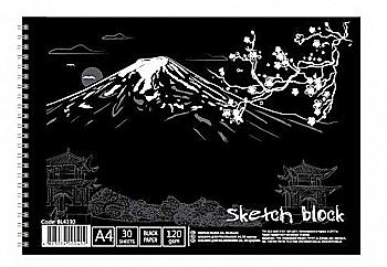 Альбом для малювання A4 30 арк. на спір. чорний, BL4130