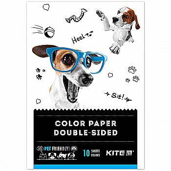 Папір кольор. двостор. А5 10 арк./10 кол., Kite Dogs, K22-293 Папір кольор. двостор. А5 10 арк./10 кол., Kite Dogs, K22-293