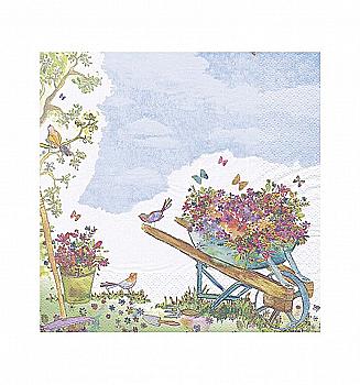 Декупажные салфетки "Тележка с цветами", 33*33 см, ti-flair Декупажные салфетки "Тележка с цветами", 33*33 см, ti-flair