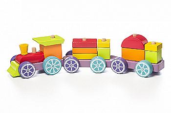 Дерев`яна іграшка Поїзд Веселковий експрес LP-3, 12923 Дерев`яна іграшка Поїзд Веселковий експрес LP-3, 12923