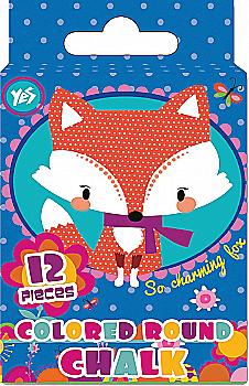 Мел цветной, круглый, 12 шт, "Charming animals", 400272