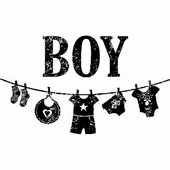 Штамп Винтаж Boy / Одежда на верёвке, 10004080 ТМ "Artemio"