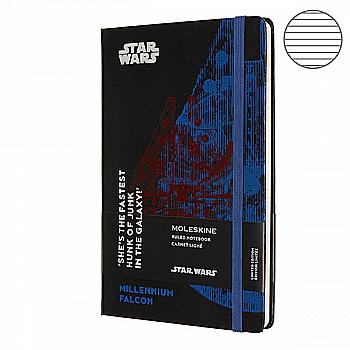 Блокнот Falcon средний линейка, Moleskine Star Wars, LESWD01QP060 Блокнот Falcon средний линейка, Moleskine Star Wars, LESWD01QP060