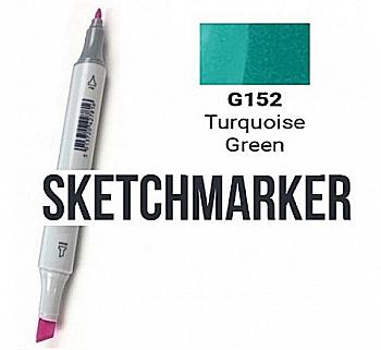 Маркер SKETCHMARKER, 2 пера: долото и тонкое, Turquoise Green - Бирюзово-зеленый, SM-G152 Маркер SKETCHMARKER, 2 пера: долото и тонкое, Turquoise Green - Бирюзово-зеленый, SM-G152