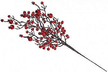 Декоративна Гілка з червоними ягодами 58 см, 734-510 Декоративна Гілка з червоними ягодами 58 см, 734-510