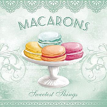 Декупажні серветки "Macarons" м`ятні, 33*33 см, 18,5 г/м², Abiente Декупажні серветки "Macarons" м`ятні, 33*33 см, 18,5 г/м², Abiente