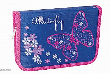 Пенал твердий одинарний Flower butterfly, 20.5*14*3.5, 531348