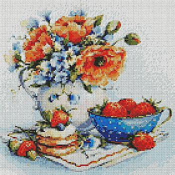 Алмазная мозаика "Яркая клубника" 40*40 см, AMO7093 ТМ "Идейка" Алмазная мозаика "Яркая клубника" 40*40 см, AMO7093 ТМ "Идейка"