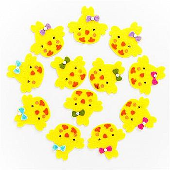 Наклейки 3D из фетра - Цыплята (12 шт), KSFI-207 DpCraft