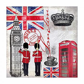 Декупажні серветки "London", 33*33 см, 18,5 г/м², Abiente Декупажні серветки "London", 33*33 см, 18,5 г/м², Abiente