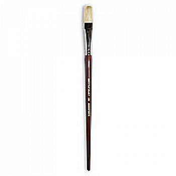 Пензлик "Живопис" 2112 Щетина плоска № 20 довга ручка білий ворс