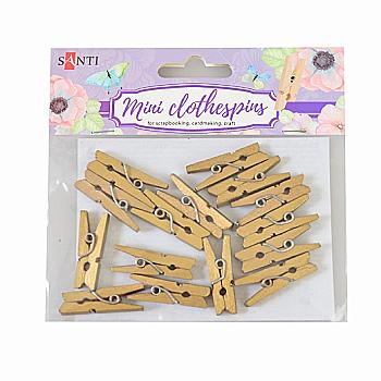 Набір прищіпок дерев`яних золотих 15 шт., 742508