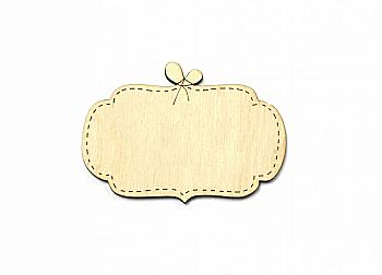 Заготівка лазерна дерев`яна "Шильда фігурна з малюнком №7" 70*50 мм, R027