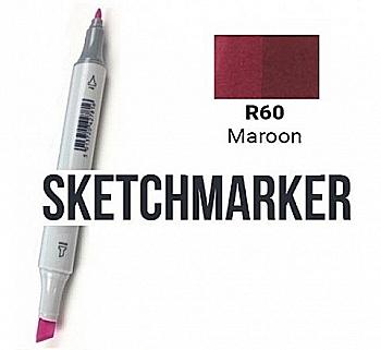 Маркер SKETCHMARKER, 2 пера: долото и тонкое, Maroon - Темно-бордовый, SM-R60 Маркер SKETCHMARKER, 2 пера: долото и тонкое, Maroon - Темно-бордовый, SM-R60