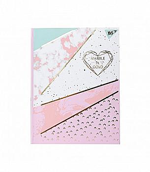 Блокнот А5 64 арк. лін., "Marble&Gold" YES 151634