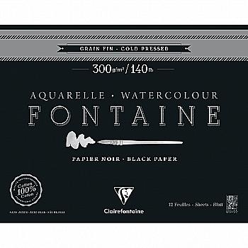 Альбом д/акварелі 24*30 см Fontaine (хол.прес), 12 арк. (300г/м2), бічна спіраль,чорн.папір, 975311C Альбом д/акварелі 24*30 см Fontaine (хол.прес), 12 арк. (300г/м2), бічна спіраль,чорн.папір, 975311C