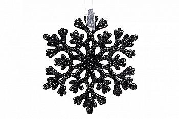 Ялинкова підвіска Сніжинка 9 см, чорний, 788-777