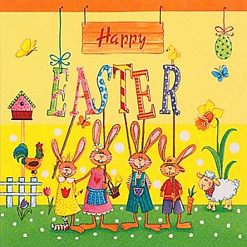 Декупажні серветки "Happy Easter", 33*33 см, ti-flair Декупажні серветки "Happy Easter", 33*33 см, ti-flair