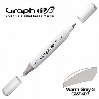 Маркер двухсторонний Brushmarker, Теплый серый 3 (9403), GI89403 Graph`it Маркер двухсторонний Brushmarker, Теплый серый 3 (9403), GI89403 Graph`it