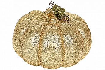 Декор Гарбуз, 30 см, золотий глітер, 113-798 Декор Гарбуз, 30 см, золотий глітер, 113-798