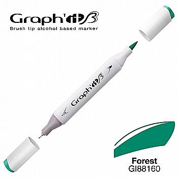 Маркер двосторонній Brushmarker, Зелений ліс (8160), GI88160 Graph`it Маркер двосторонній Brushmarker, Зелений ліс (8160), GI88160 Graph`it