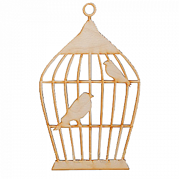 Заготівка дерев`яна Клітка з пташками, Д21 Заготівка дерев`яна Клітка з пташками, Д21