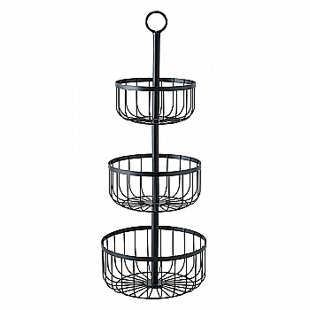 Фруктовница трёхъярусная металлическая "Cobo" h=60 см, чёрный, 1022026